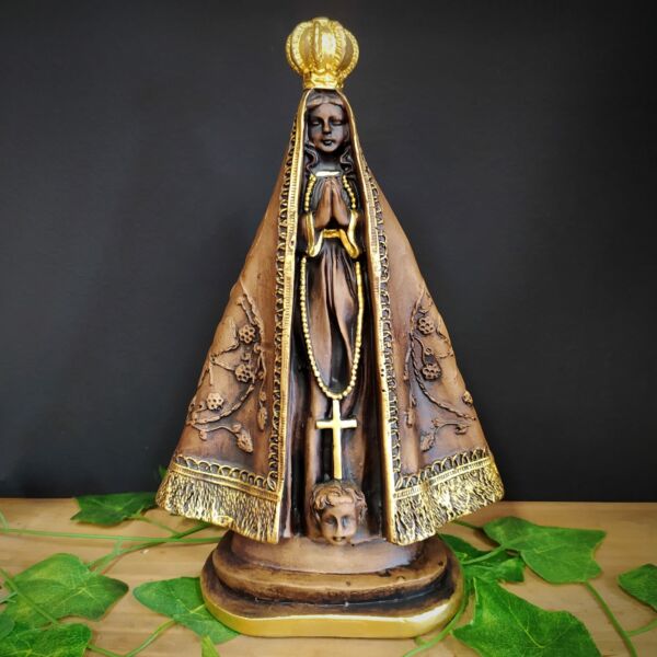 IMAGEM EM GESSO NOSSA SENHORA APARECIDA ENVELHECIDA G 30CM