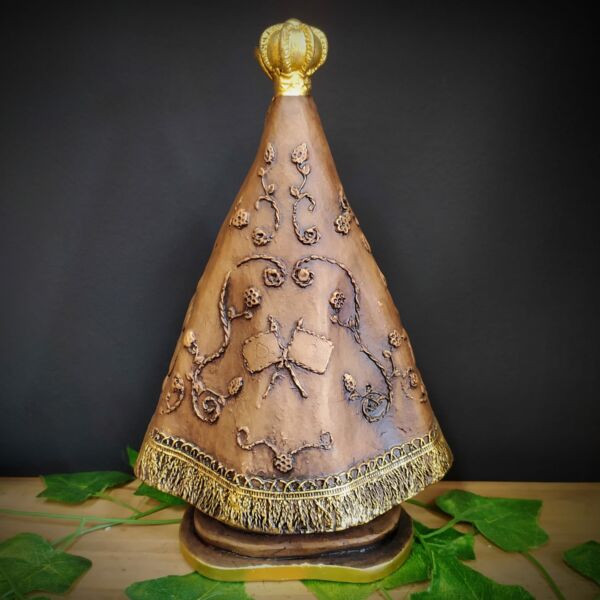 IMAGEM EM GESSO NOSSA SENHORA APARECIDA ENVELHECIDA G 30CM - Imagem 2