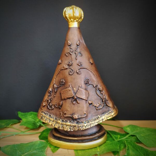 IMAGEM EM GESSO NOSSA SENHORA APARECIDA ENVELHECIDA M 21CM - Imagem 2