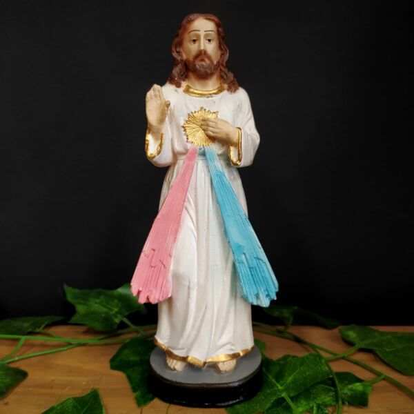 IMAGEM EM GESSO JESUS MISERICORDIOSO 21CM