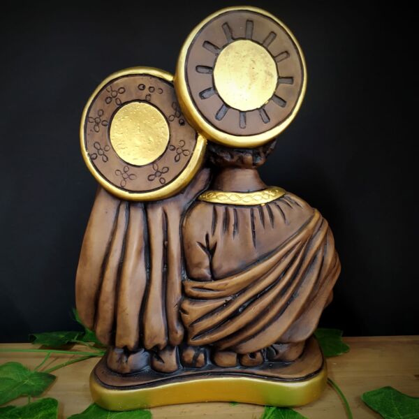 IMAGEM EM GESSO BUSTO SAGRADA FAMÍLIA ENVELHECIDA G 28CM - Imagem 2