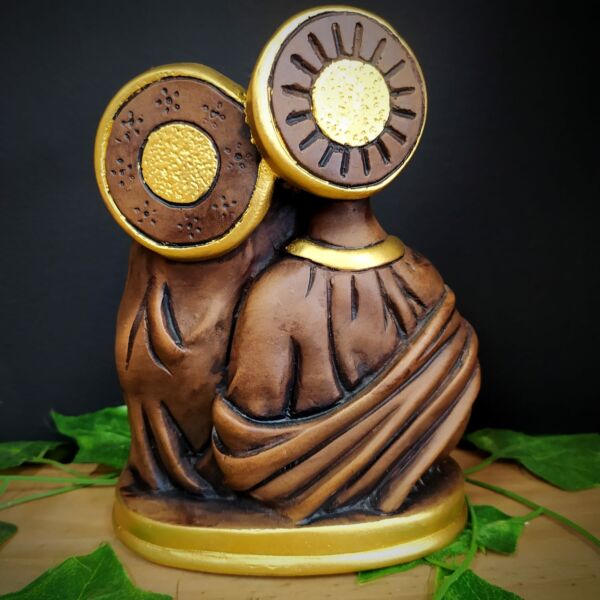 IMAGEM EM GESSO BUSTO SAGRADA FAMÍLIA ENVELHECIDA M 18CM - Imagem 2