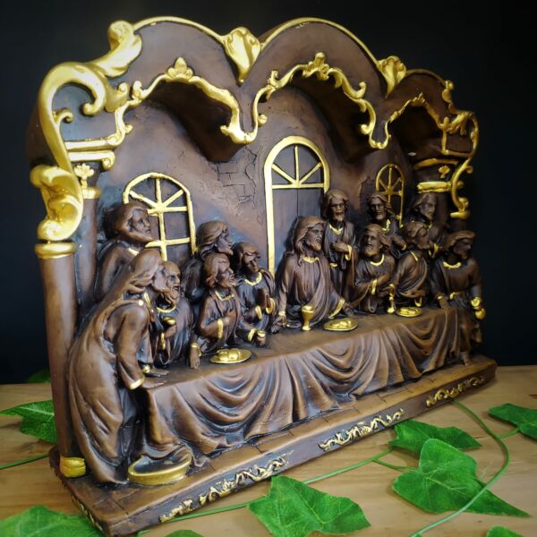 SANTA CEIA DE MESA NA CAPELA ENVELHECIDA 29CM - Imagem 2