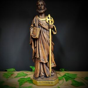 IMAGEM EM GESSO SÃO JUDAS TADEU ENVELHECIDO 40CM