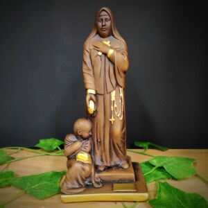 IMAGEM EM GESSO MADRE PAULINA ENVELHECIDA 22CM