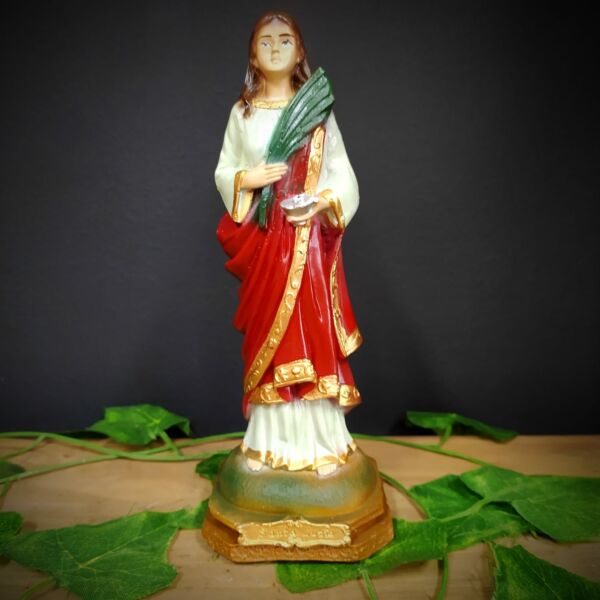 IMAGEM EM GESSO SANTA LUZIA 20CM