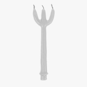 VELA DE MAGIA TRIDENTE GARFO BRANCO 20CM