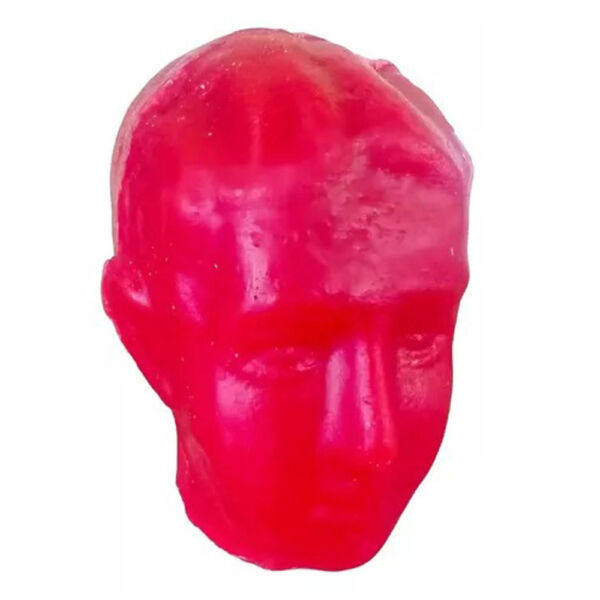 CABEÇA DE CERA MASCULINA VERMELHA 18CM