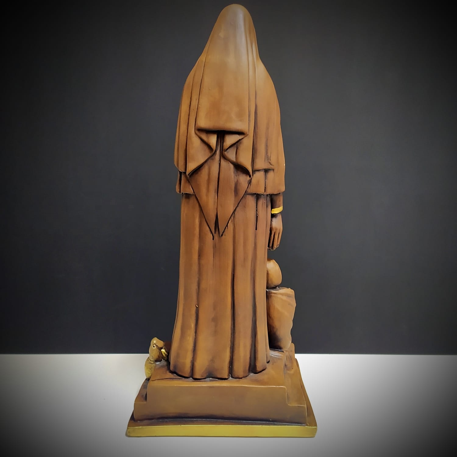 IMAGEM EM GESSO SANTA MADRE PAULINA ENVELHECIDA 48CM - Imagem 2