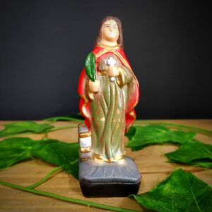 IMAGEM EM GESSO SANTA APOLÔNIA MINI 10CM
