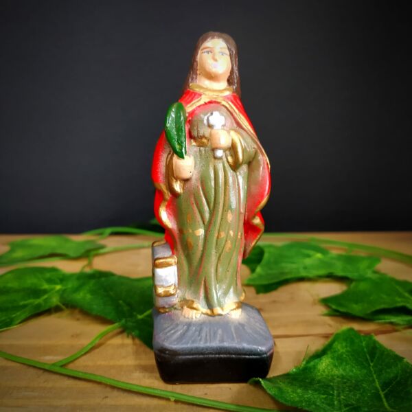 IMAGEM EM GESSO SANTA APOLÔNIA MINI 10CM