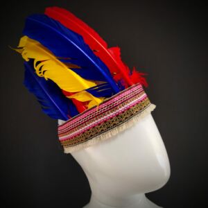 COCAR PARA CABOCLO VERMELHO AZUL E AMARELO