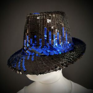 CHAPÉU ANAMÁ COM PAETÊ PRETO E AZUL