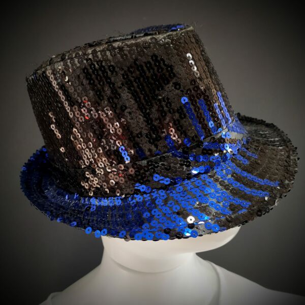 CHAPÉU ANAMÁ COM PAETÊ PRETO E AZUL - Imagem 2