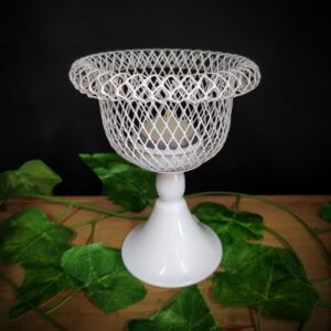 CASTIÇAL PARA VELA DECORATIVO BRANCO 15CM