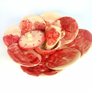 CONJUNTO IBÁ DECORADO VERMELHO 11 PEÇAS