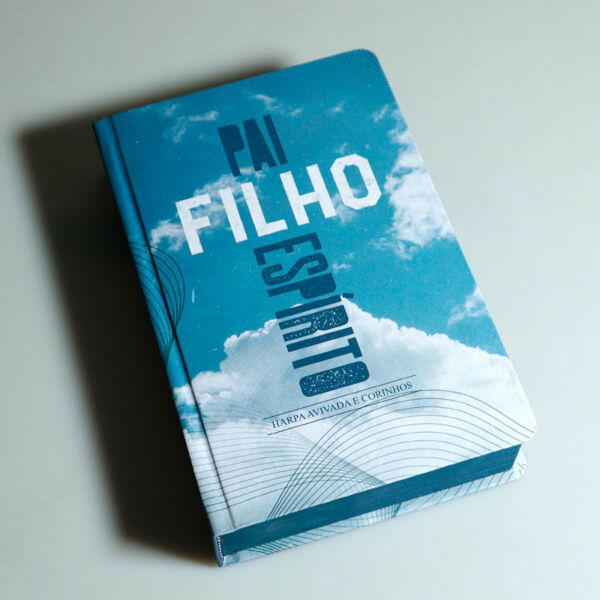 BIBLIA SAGRADA LETRA GRANDE COM HARPA AVIVADA E COURINHOS CAPA DURA PAI FILHO E ESPIRITO 800 PÁGINAS