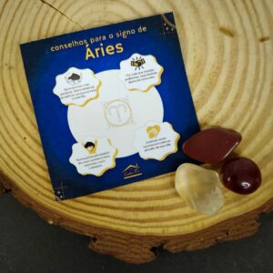 KIT PEDRAS SIGNO ÁRIES COM ÁGATA JASPE VERMELHA E CITRINO