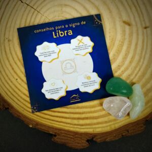 KIT PEDRAS SIGNO LIBRA COM QUARTZO ROSA ÁGUA MARINHA E QUARTZO VERDE
