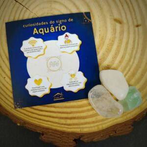 KIT PEDRAS SIGNO AQUÁRIO COM QUARTZO BRANCO FLUORITA E CRISTAL