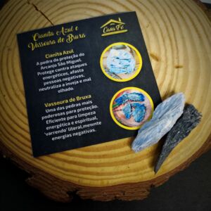 KIT DE PEDRAS DA PROTEÇÃO COM CIANITAS AZUL E NEGRA