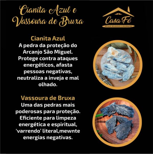KIT DE PEDRAS DA PROTEÇÃO COM CIANITAS AZUL E NEGRA - Image 3