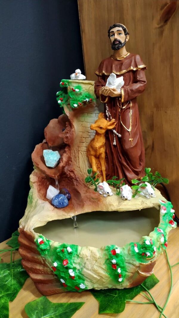 FONTE EM RESINA SÃO FRANCISCO DE ASSIS 37CM - Image 2