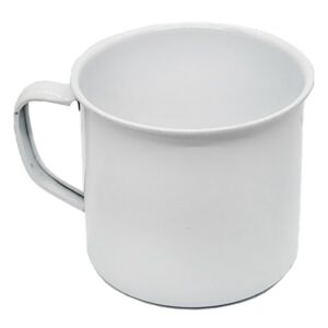 MINI CANECA DE ÁGATA ESMALTADA BRANCA PARA PRETO VELHO 4CM
