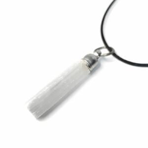 COLAR DE PEDRA SELENITA - LIMPEZA E PROTEÇÃO - CRISTAL NATURAL