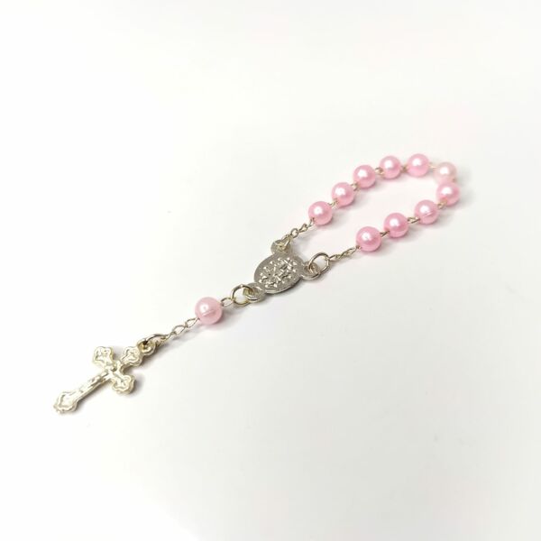 MINI TERÇO DEZENA DE DEDO ROSA