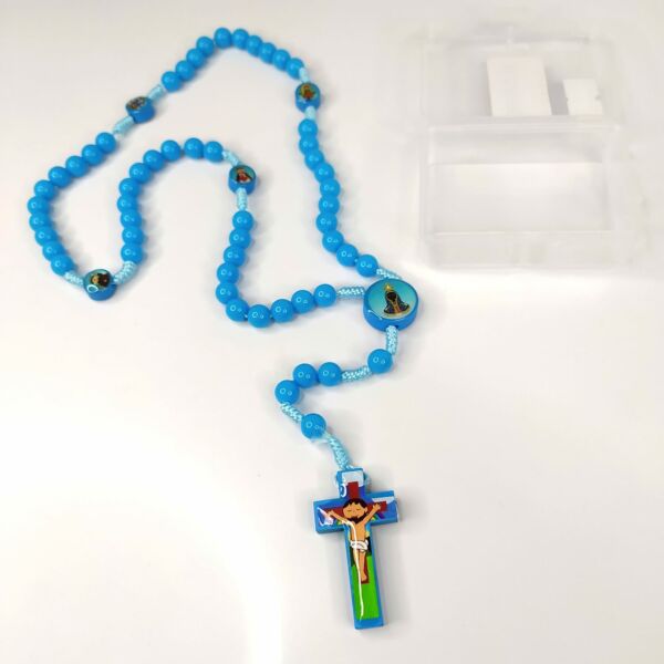 TERÇO DE ACRÍLICO PARA CRIANÇAS AZUL COM ESTOJINHO - Image 2