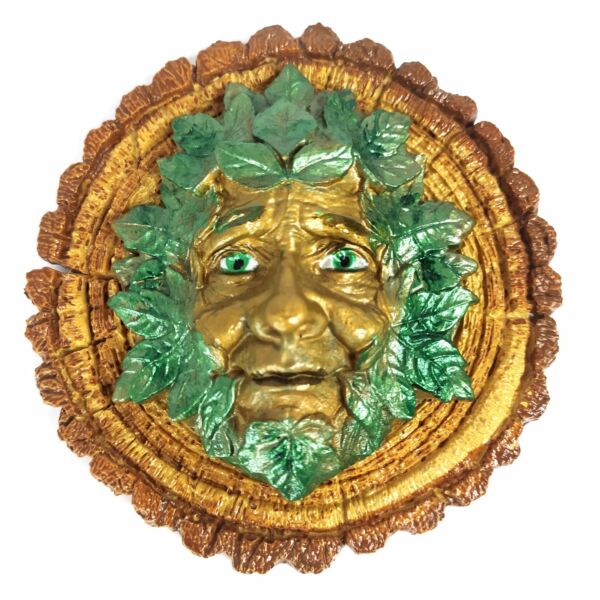 MINI MANDALA EM RESINA BUSTO HOMEM ELEMENTAL DA NATUREZA 12CM