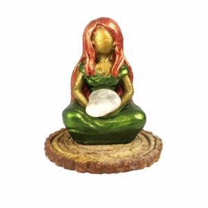 MAGA RUIVA ROUPA VERDE COM CRISTAL 8CM
