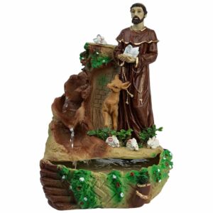 FONTE EM RESINA SÃO FRANCISCO DE ASSIS 37CM