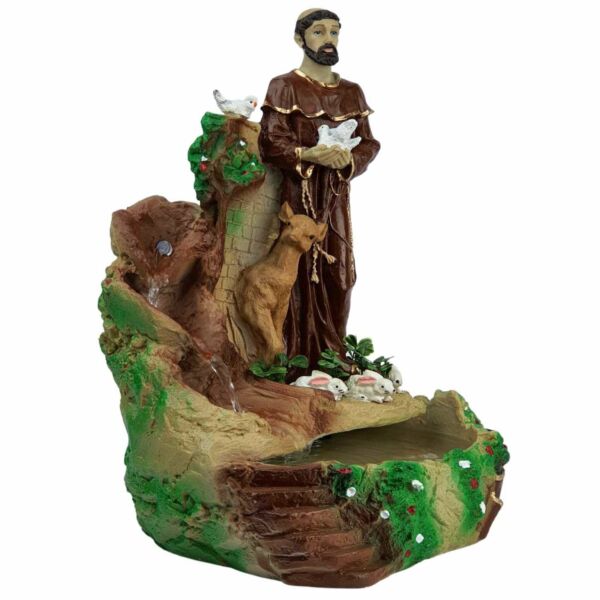 FONTE EM RESINA SÃO FRANCISCO DE ASSIS 37CM - Image 3