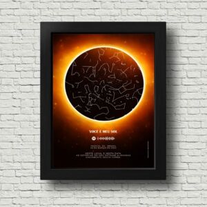 QUADRO MAPA ESTRELAR ECLIPSE SOLAR TAMANHO A3 - CASA FÉ