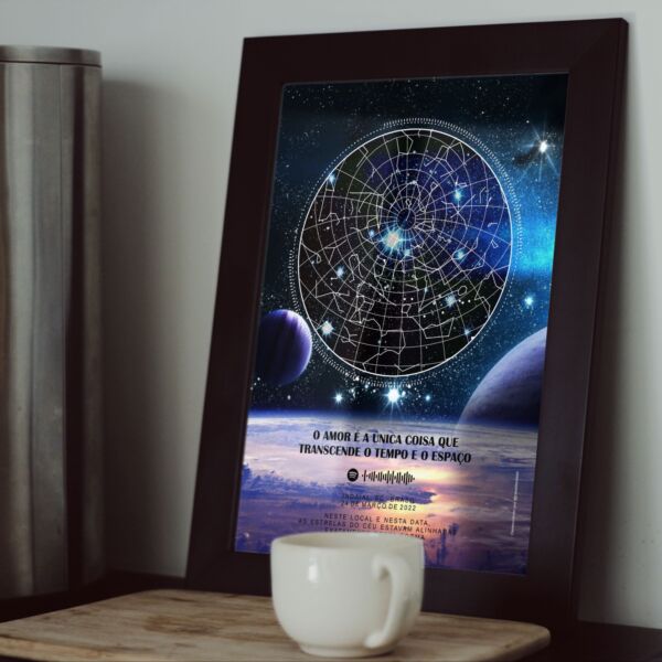 QUADRO MAPA ESTRELAR GALÁXIA TAMANHO A4 - CASA FÉ - Image 2