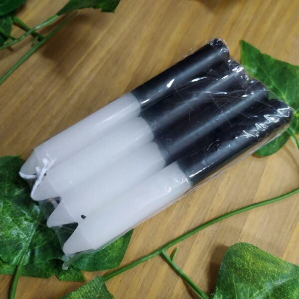 KIT 3 MAÇOS VELAS PALITO N1 PRETA COM BRANCA 120G - CASA FÉ - Image 2