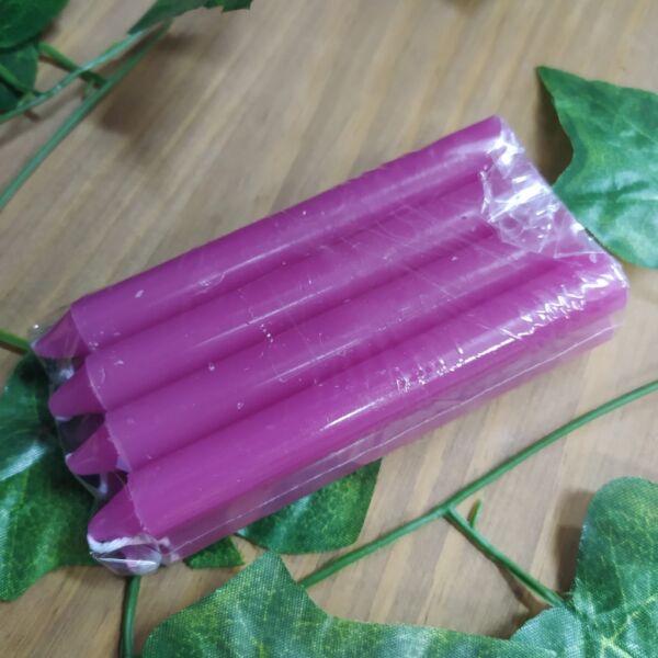 KIT 3 MAÇOS VELAS PALITO N1 MAGENTA 120G - CASA FÉ - Image 2