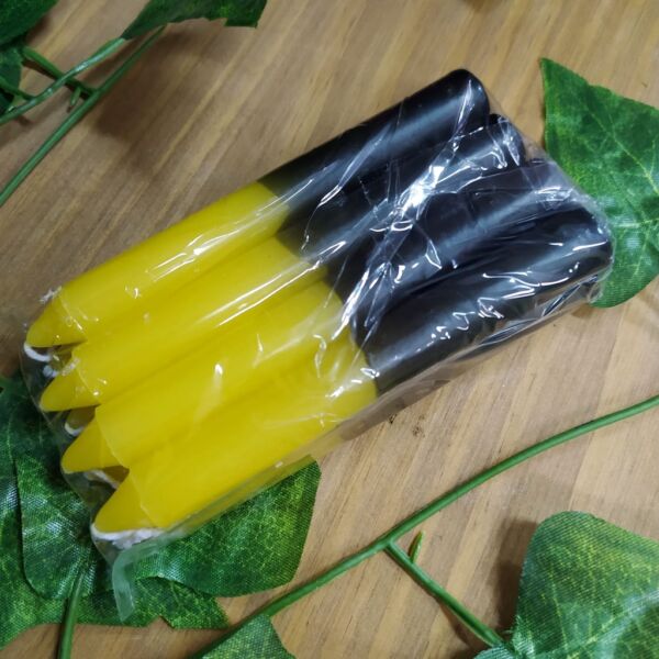KIT 3 MAÇOS VELAS PALITO N1 PRETA COM AMARELA 120G - CASA FÉ - Image 2