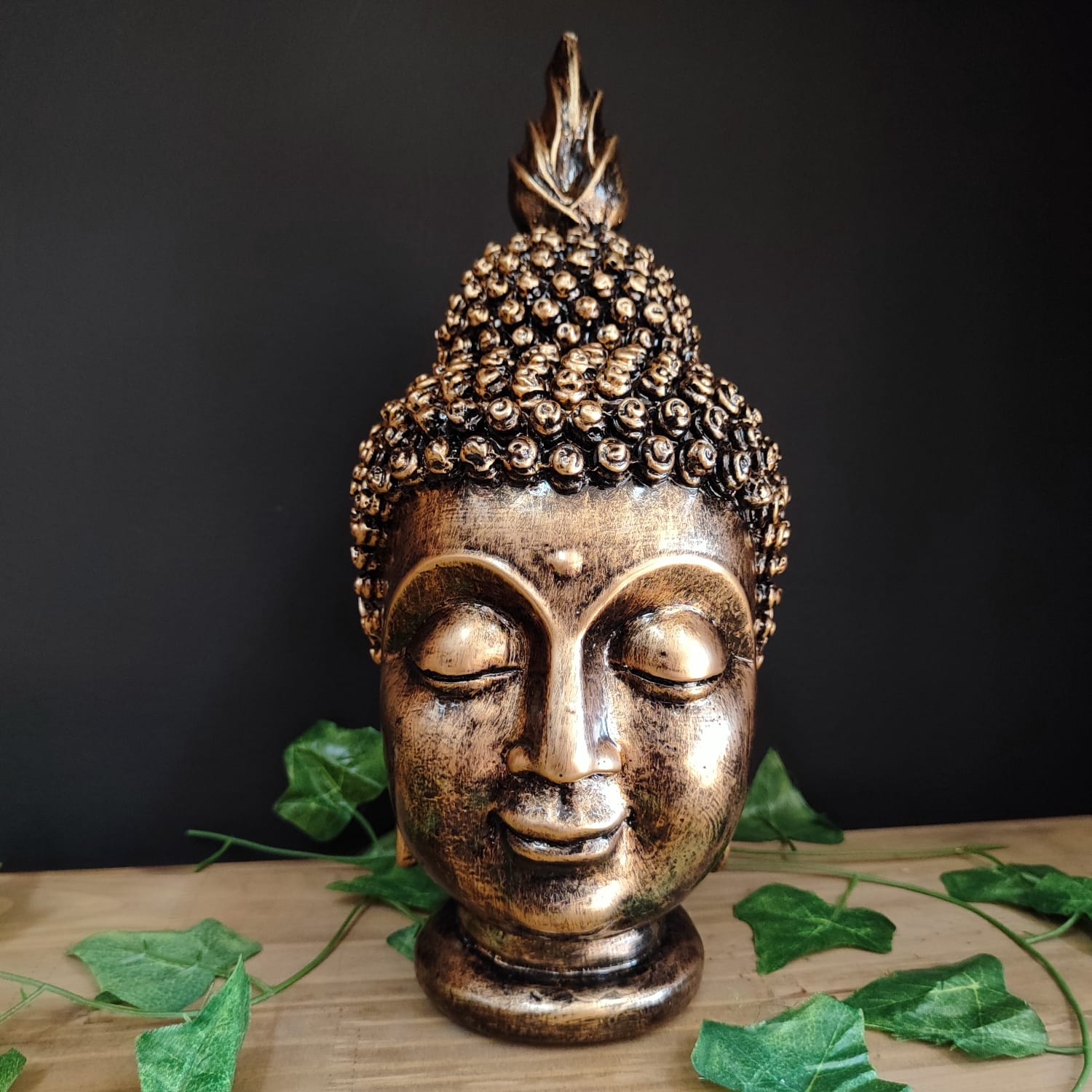 CABEÇA DE BUDA DOURADA METALIZADA 36CM