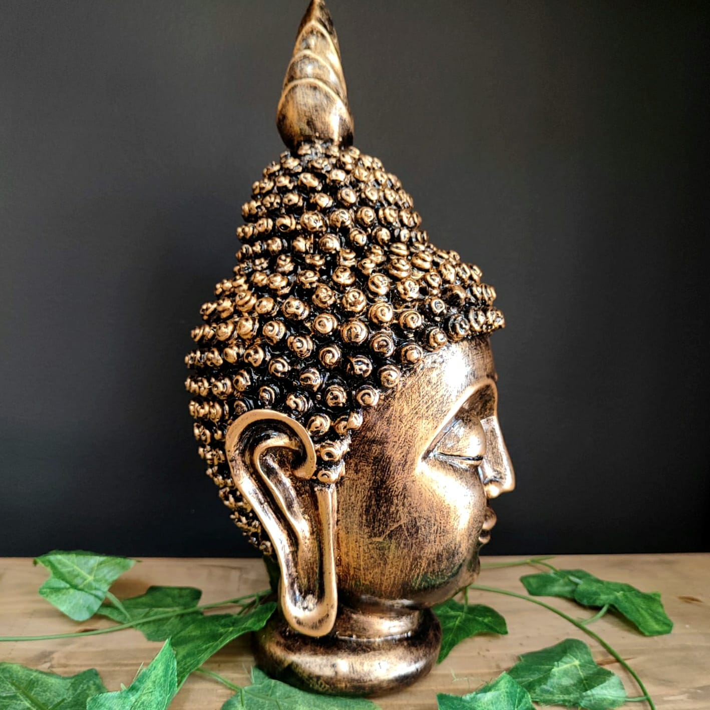 CABEÇA DE BUDA DOURADA METALIZADA 36CM - Imagem 2