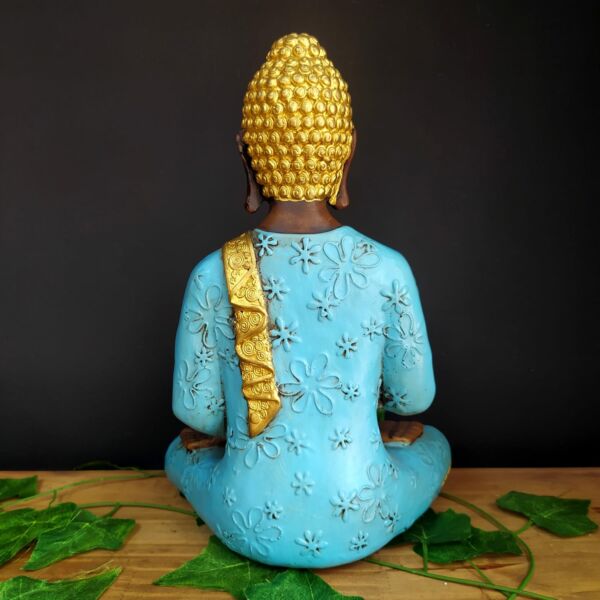 BUDA TAILANDÊS ENVELHECIDO COM AZUL 30CM - Imagem 2