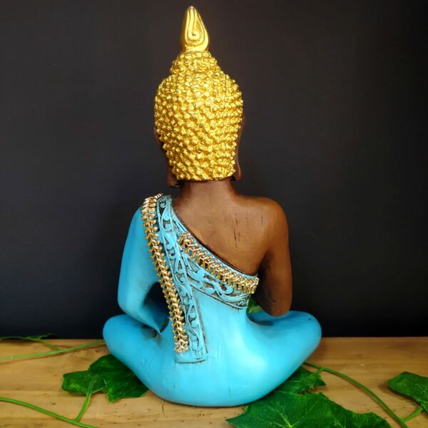 BUDA TAILANDÊS AZUL COM STRASS 27CM - Imagem 2