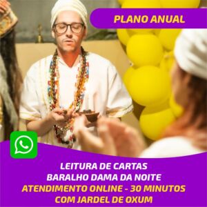 ATENDIMENTO ONLINE PARA LEITURA DE CARTAS BARALHO DAMA DA NOITE COM JARDEL DE OXUM - PLANO ANUAL