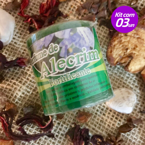 KIT 3 VELAS PERFUMADAS AROMATIZADAS ALECRIM REFIL 100% PARAFINA 90G - SANTA TEREZINHA