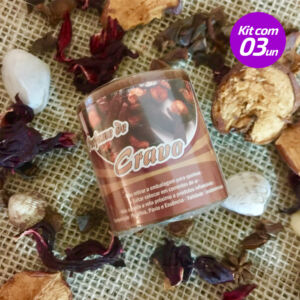 KIT 3 VELAS PERFUMADAS AROMATIZADAS CRAVO REFIL 100% PARAFINA 90G - SANTA TEREZINHA