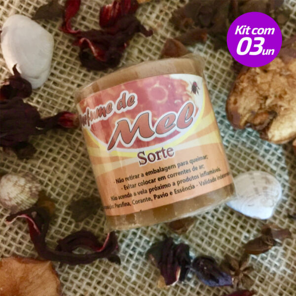 KIT 3 VELAS PERFUMADAS AROMATIZADAS MEL REFIL 100% PARAFINA 90G - SANTA TEREZINHA