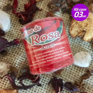KIT 3 VELAS PERFUMADAS AROMATIZADAS ROSAS REFIL 100% PARAFINA 90G - SANTA TEREZINHA