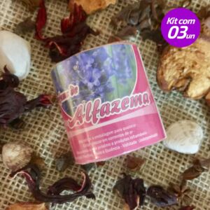 KIT 3 VELAS PERFUMADAS AROMATIZADAS ALFAZEMA REFIL 100% PARAFINA 90G - SANTA TEREZINHA
